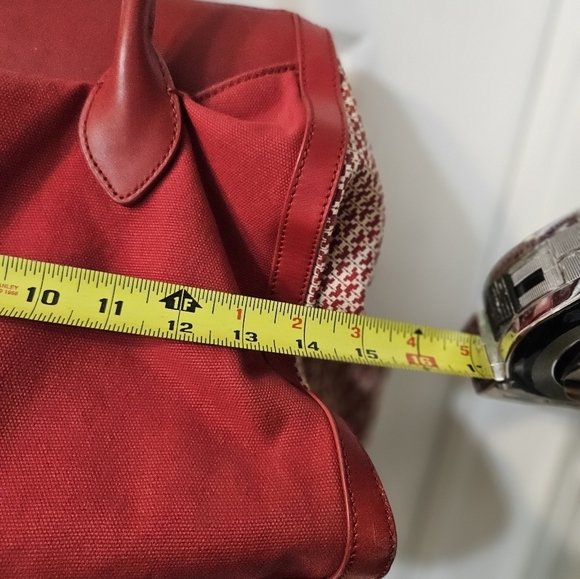 Tory Burch Red Savannah Print Women's Canvas Tote - Picture 15 of 15